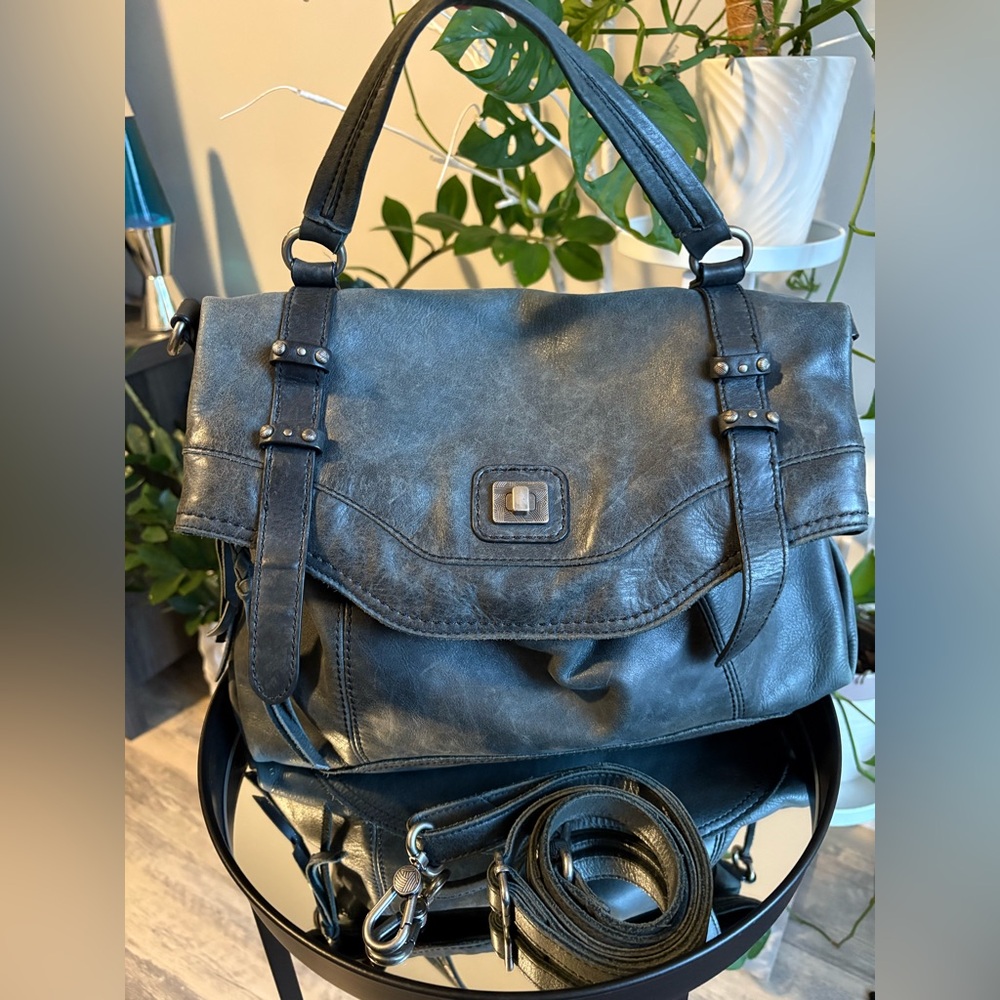 The Sak Sycamore Gray Leather Satchel